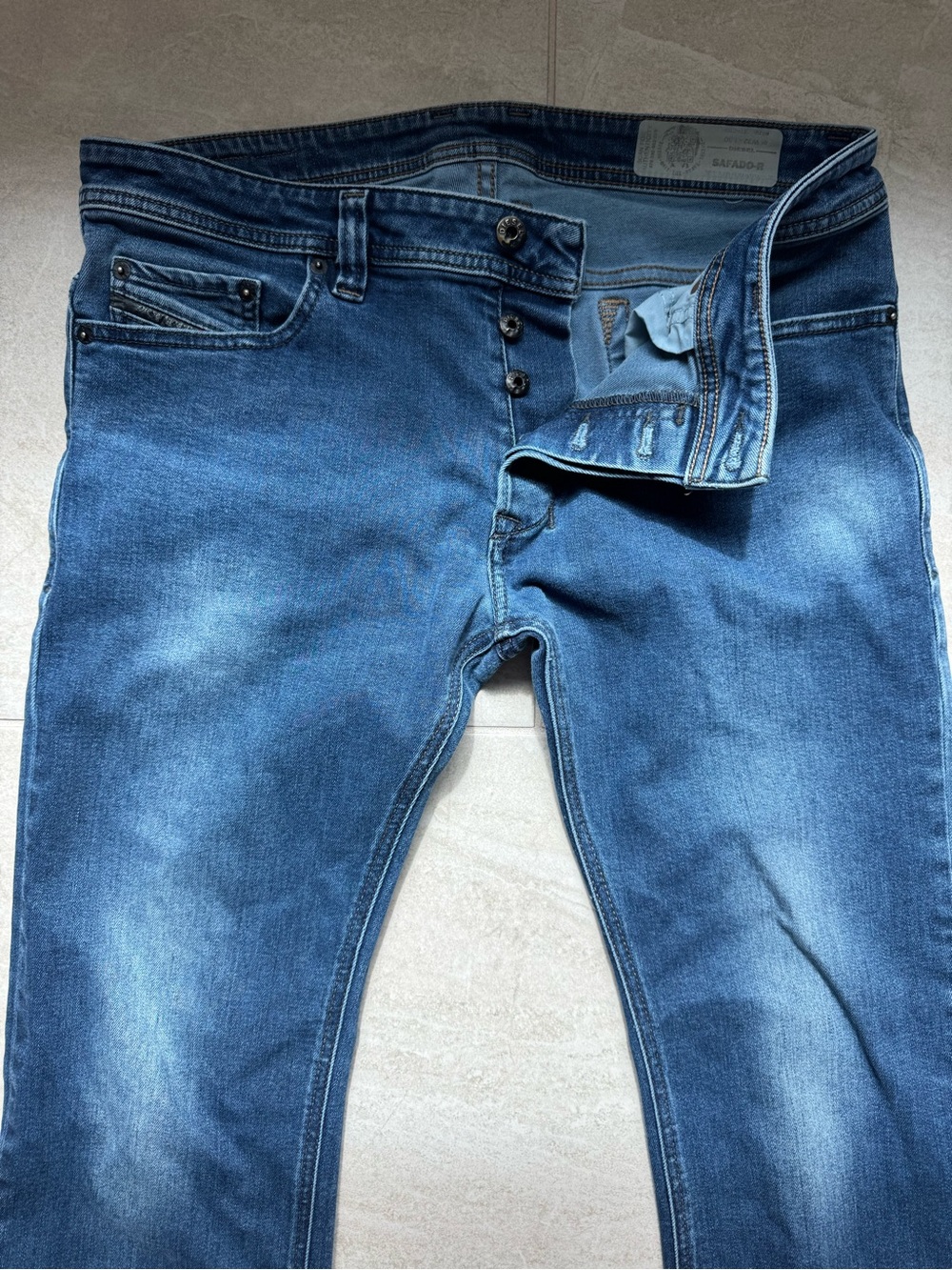 Diesel Men's Slim Safado Jeans in Washed Blue